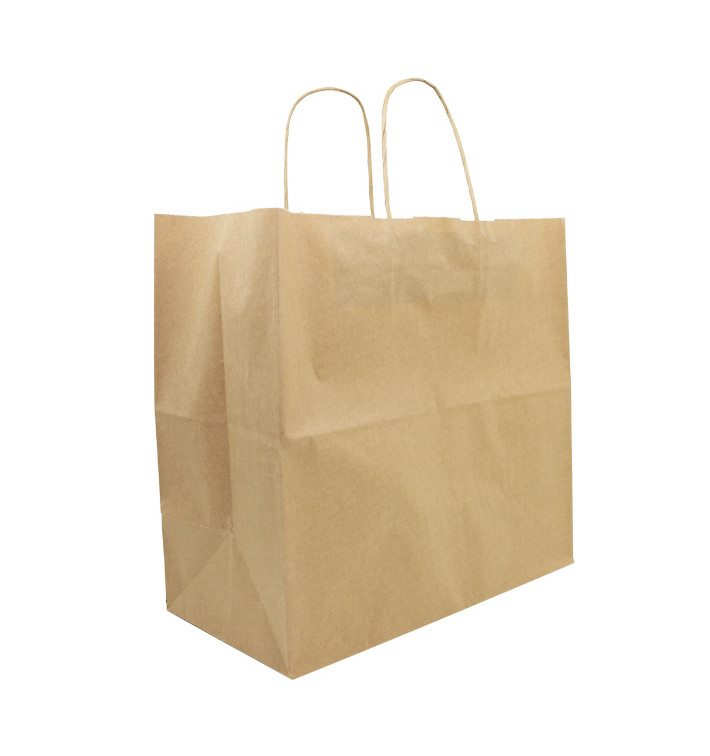 Torby Papierowe Kraft Brązowe z Uchwytami 90g/m² 32+16x31cm (50 Sztuk) Torby Papierowe Kraft Brązowe z Uchwytami 90g/m² 32+16x31cm (50 Sztuk)
