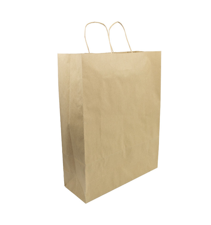 Torby Papierowe Kraft Hawanna z Uchwytami 100g/m² 32+12x41cm (200 Sztuk) Torby Papierowe Kraft Hawanna z Uchwytami 100g/m² 32+12x41cm (200 Sztuk)