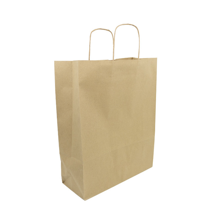 Torby Papierowe Kraft z Uchwytami 100g/m² 32+12x40cm (250 Sztuk) Torby Papierowe Kraft z Uchwytami 100g/m² 32+12x40cm (250 Sztuk)