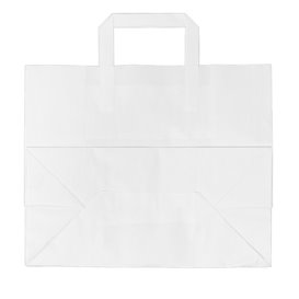 Miski Papierowe Białe z Uchwytami Płaskis 70g/m² 32+22x26cm (50 Sztuk)