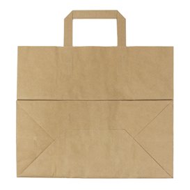 Miski Papierowe Kraft z Uchwytami Płaskis 70g/m² 32+22x26cm (50 Sztuk)