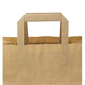 Miski Papierowe Kraft z Uchwytami Płaskis 70g/m² 32+22x26cm (50 Sztuk)