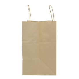 Torby Papierowe Kraft Hawanna z Uchwytami 100g/m² 32+20x32cm (50 Sztuk)