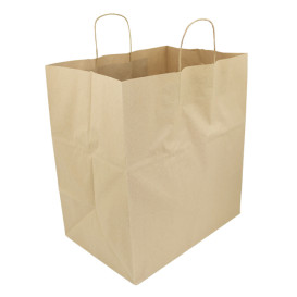 Torby Papierowe Kraft z Uchwytami 120g/m² 36+24x39cm (50 Sztuk)