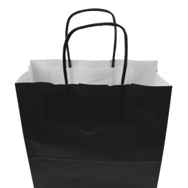Miski Papierowe Kraft Czarni z Uchwytami 100g/m² 22+9x23cm (250 Sztuk)