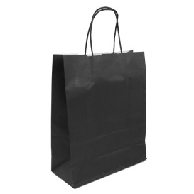 Miski Papierowe Kraft Czarni z Uchwytami 100g/m² 25+11x31cm (25 Sztuk)