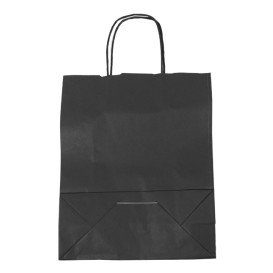Miski Papierowe Kraft Czarni z Uchwytami 100g/m² 25+11x31cm (25 Sztuk)