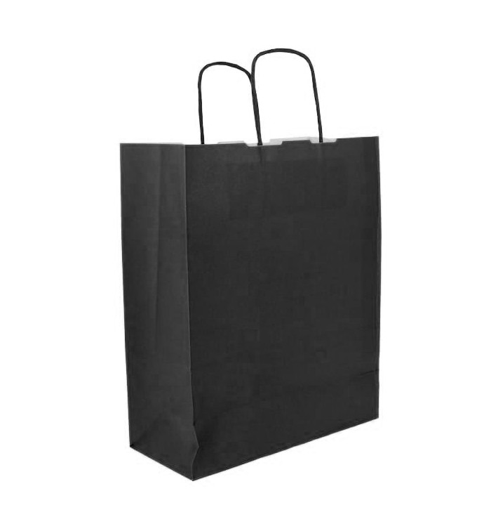 Miski Papierowe Kraft Czarni z Uchwytami 100g/m² 25+11x31cm (250 Sztuk) Miski Papierowe Kraft Czarni z Uchwytami 100g/m² 25+11x31cm (250 Sztuk)