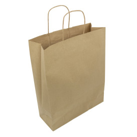 Torby Papierowe Kraft z Uchwytami 100g/m² 32+12x41cm (25 Sztuk)