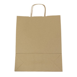 Torby Papierowe Kraft z Uchwytami 100g/m² 32+12x40cm (250 Sztuk)