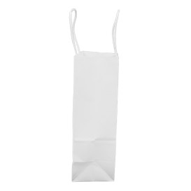 Torby Papierowe Kraft Białe z Uchwytami 100g/m² 18+8x24cm (25 Sztuk)