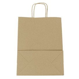 Torby Papierowe Kraft Brązowe z Uchwytami 100g/m² 25+13x33cm (200 Sztuk)