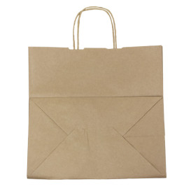 Torby Papierowe Kraft Brązowe z Uchwytami 80g/m² 30+18x29cm (250 Sztuk)