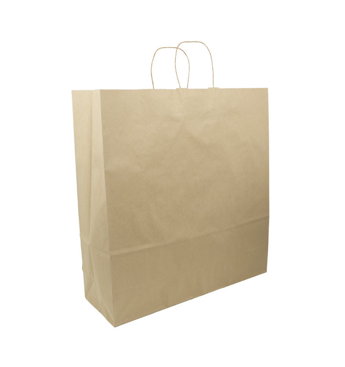 Torby Papierowe Kraft Hawanna z Uchwytami 100g/m² 46+16x49cm (200 Sztuk) Torby Papierowe Kraft Hawanna z Uchwytami 100g/m² 46+16x49cm (200 Sztuk)