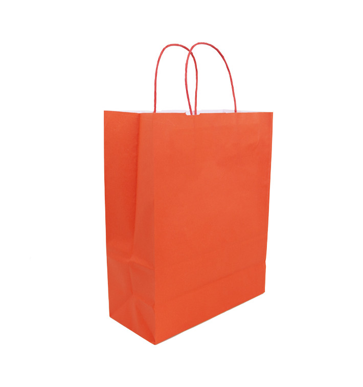 Torby Papierowe Kraft Czerwerne z Uchwytami 100g/m² 25+11x31cm (25 Sztuk) Torby Papierowe Kraft Czerwerne z Uchwytami 100g/m² 25+11x31cm (25 Sztuk)