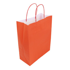Torby Papierowe Kraft Czerwerne z Uchwytami 100g/m² 25+11x31cm (250 Sztuk)