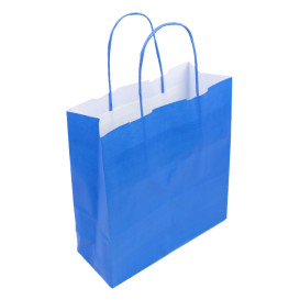 Torby Papierowe Turkusowe z Uchwytami 100g/m² 20+10x29cm (200 Sztuk)