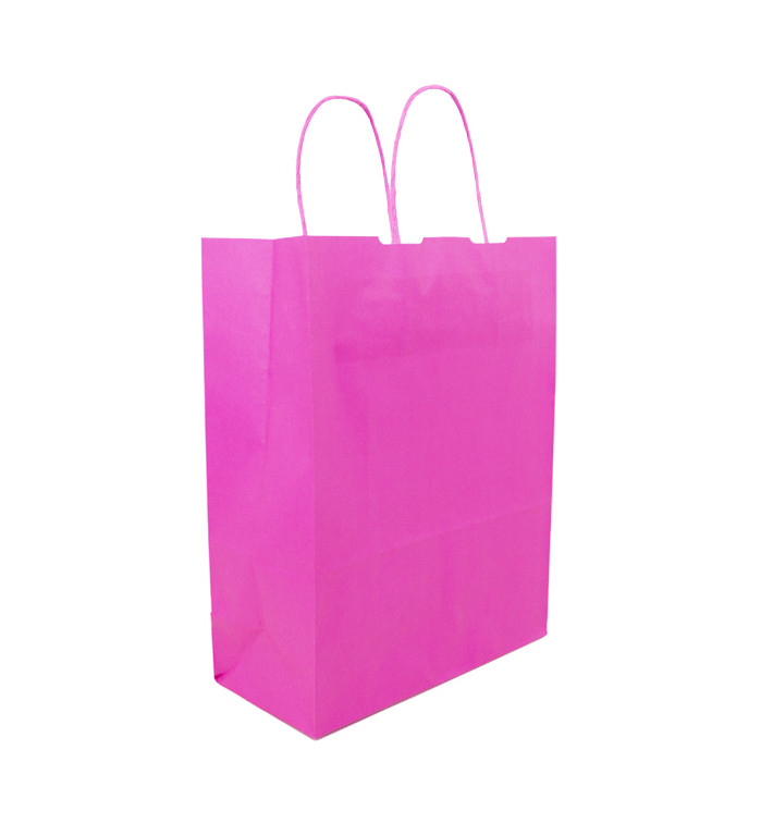 Torby Papierowe Fuchsia z Uchwytami 100g/m² 25+11x31cm (25 Sztuk) Torby Papierowe Fuchsia z Uchwytami 100g/m² 25+11x31cm (25 Sztuk)