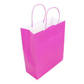 Torby Papierowe Fuchsia z Uchwytami 100g/m² 25+11x31cm (25 Sztuk)