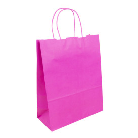 Torby Papierowe Fuchsia z Uchwytami 100g/m² 25+11x31cm (25 Sztuk)