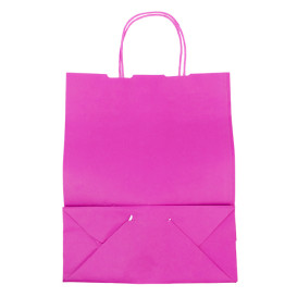 Torby Papierowe Fuchsia z Uchwytami 100g/m² 25+11x31cm (25 Sztuk)