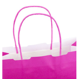 Torby Papierowe Fuchsia z Uchwytami 100g/m² 25+11x31cm (25 Sztuk)