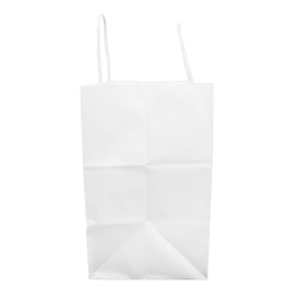 Torby Papierowe Kraft Białe z Uchwytami 100g/m² 30+18x29cm (200 Sztuk)