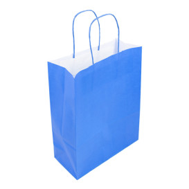Torby Papierowe Turkusowe z Uchwytami 100g/m² 25+11x31cm (200 Sztuk)