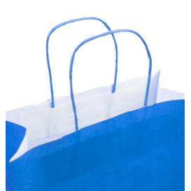 Torby Papierowe Turkusowe z Uchwytami 100g/m² 25+11x31cm (200 Sztuk)