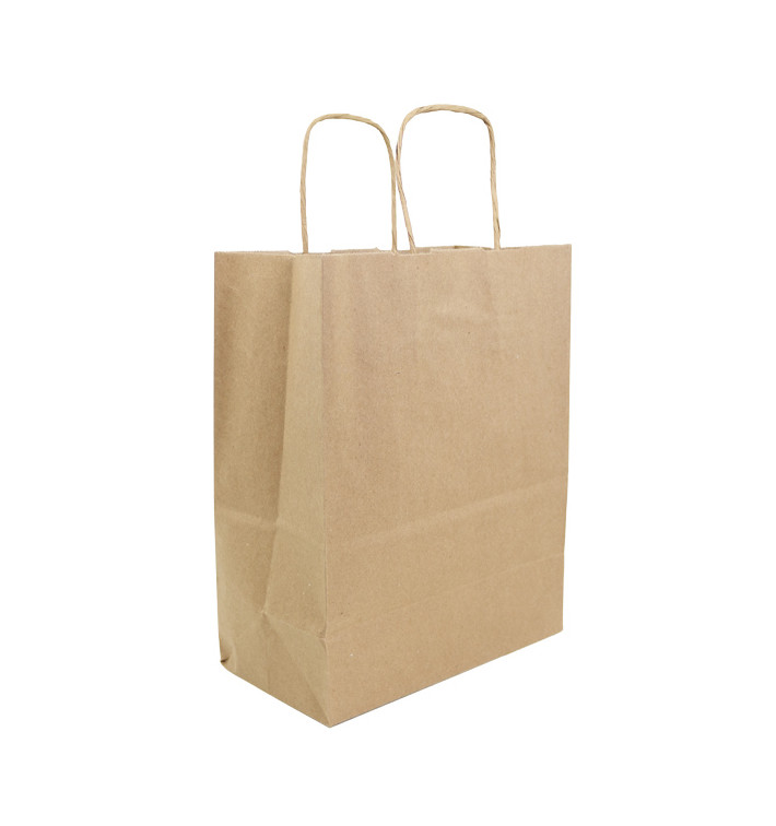 Torby Papierowe Kraft Brązowe z Uchwytami 100g/m² 22+11x27cm (250 Sztuk) Torby Papierowe Kraft Brązowe z Uchwytami 100g/m² 22+11x27cm (250 Sztuk)
