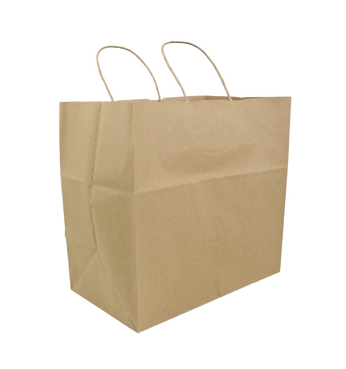 Torby Papierowe Kraft Brązowe z Uchwytami 100g/m² 30+18x29cm (200 Sztuk) Torby Papierowe Kraft Brązowe z Uchwytami 100g/m² 30+18x29cm (200 Sztuk)