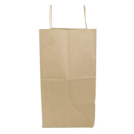 Torby Papierowe Kraft Brązowe z Uchwytami 100g/m² 35+18x34cm (25 Sztuk)