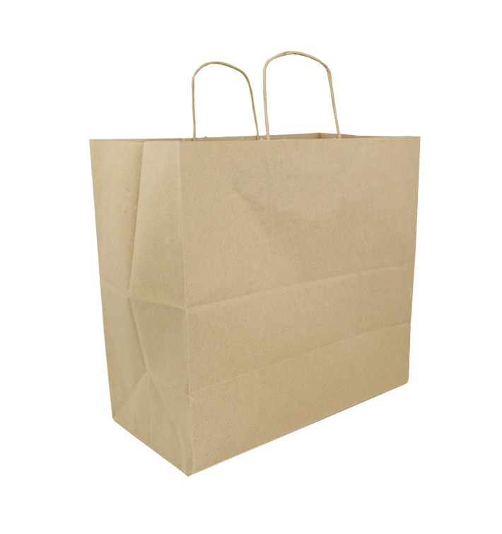 Torby Papierowe Kraft Brązowe z Uchwytami 100g/m² 35+18x34cm (25 Sztuk) Torby Papierowe Kraft Brązowe z Uchwytami 100g/m² 35+18x34cm (25 Sztuk)