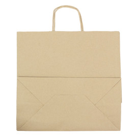 Torby Papierowe Kraft Brązowe z Uchwytami 100g/m² 35+18x34cm (25 Sztuk)