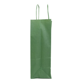 Torby Papierowe Kraft Zielone z Uchwytami 80g/m² 20+10x29cm (250 Sztuk)