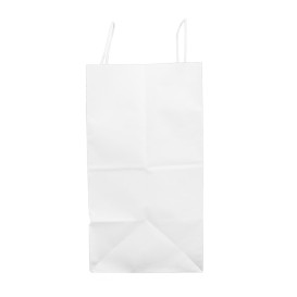 Torby Papierowe Kraft Białe z Uchwytami 100g/m² 35+18x34cm (250 Sztuk)