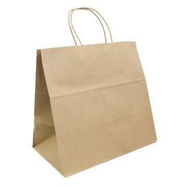 Torby Papierowe Kraft Brązowe z Uchwytami 100g/m² 30+18x29cm (200 Sztuk)