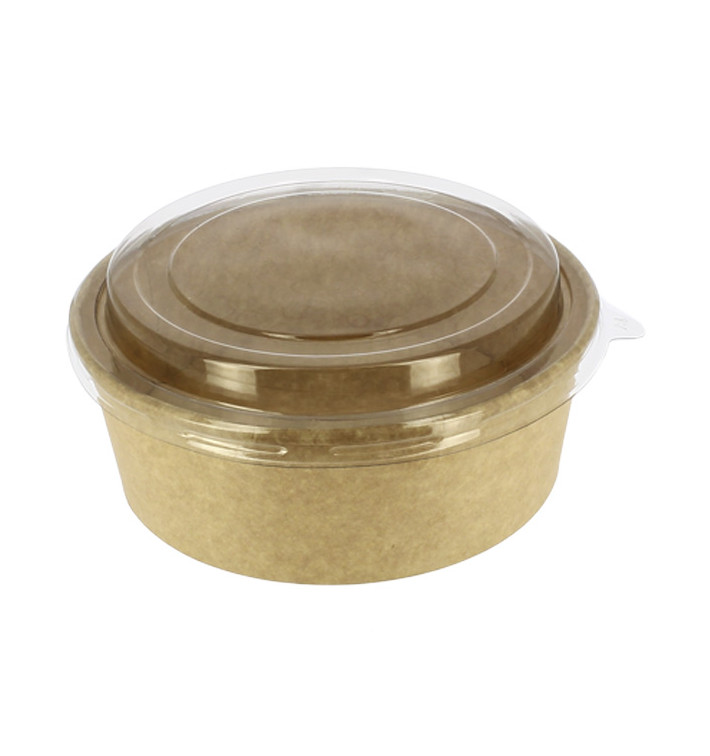 Miski Papierowe Kraft-Kraft + Pokrywką RPET 38Oz/1140ml (25 Sztuk) Miski Papierowe Kraft-Kraft + Pokrywką RPET 38Oz/1140ml (25 Sztuk)