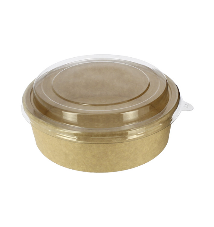 Miski Papierowe Kraft-Kraft + Pokrywką RPET 33Oz/1000ml (100 Sztuk) Miski Papierowe Kraft-Kraft + Pokrywką RPET 33Oz/1000ml (100 Sztuk)