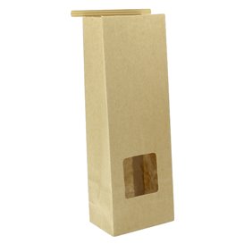 Paper Bag without Handle Kraft and Window 9+6x26cm (50 Uds)