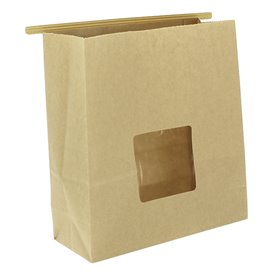 Paper Bag without Handle Kraft and Window 20+8x23cm (500 Uds)