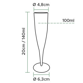 Kieliszki Plastikowe PREMIUM na Wino i Wina Musującego 140ml 1P (100 Sztuk)