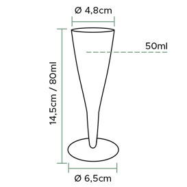 Kieliszki PREMIUM Plastikowe do Wina Musującego i Wino 80 ml 2P (20 Sztuk)