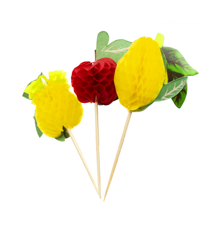 Dekoracje do Lodów Owoces 10cm (100 Sztuk) Dekoracje do Lodów Owoces 10cm (100 Sztuk)