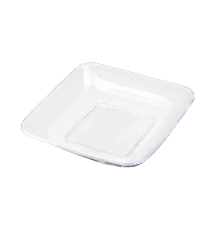 Plastic Tasting Plate PS Clear 6x6x1 cm (50 Units) 