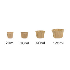 Miski Papierowe Karbowane Kraft 22ml (250 Sztuk)