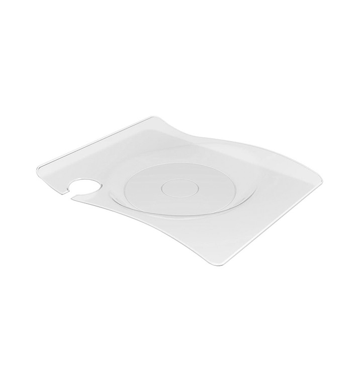 Tacki z Talerzem z Stojakiem Przezroczyste 22x18 cm (12 Sztuk) Tacki z Talerzem z Stojakiem Przezroczyste 22x18 cm (12 Sztuk)