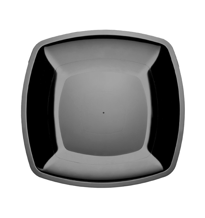 Talerz Plastikowe Płaski Czarni Square PS 300mm (144 Sztuk) Talerz Plastikowe Płaski Czarni Square PS 300mm (144 Sztuk)
