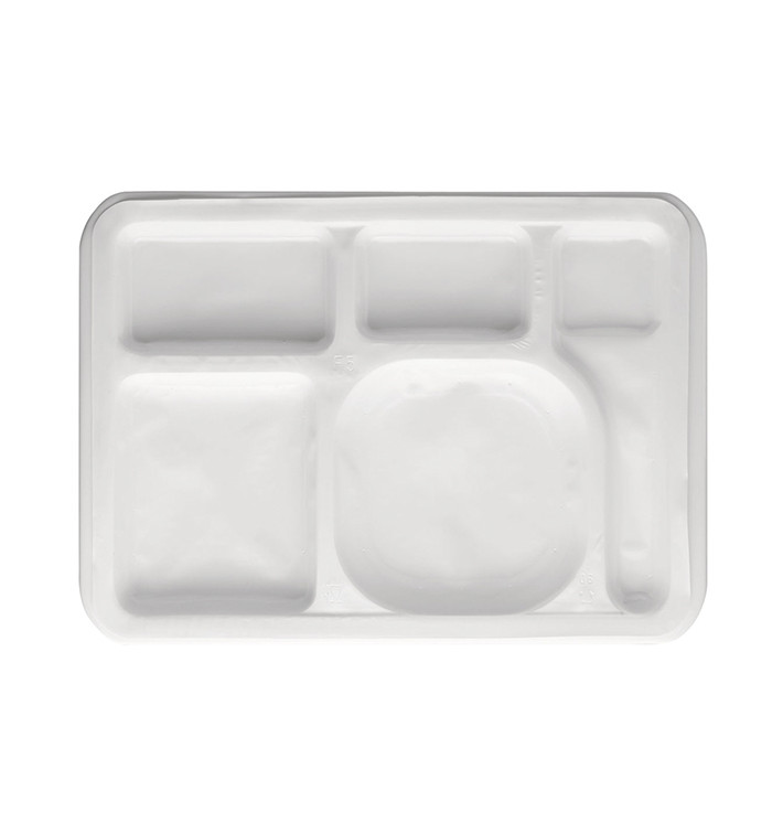 Tacki Jednorazowe z Przegródkami PS Białe 470x350mm (500 Sztuk) Tacki Jednorazowe z Przegródkami PS Białe 470x350mm (500 Sztuk)