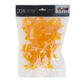 Kieliszki Plastikowe do Wina Musującego na Podstawie Orange Przezroczyste 160ml 2P (20 Sztuk)